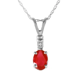 0.46 Carat 14K Solid White Gold Pulse Ruby Diamond Necklace