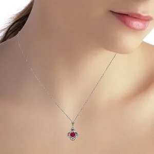 0.55 Carat 14K Solid White Gold Praise Joy Ruby Necklace