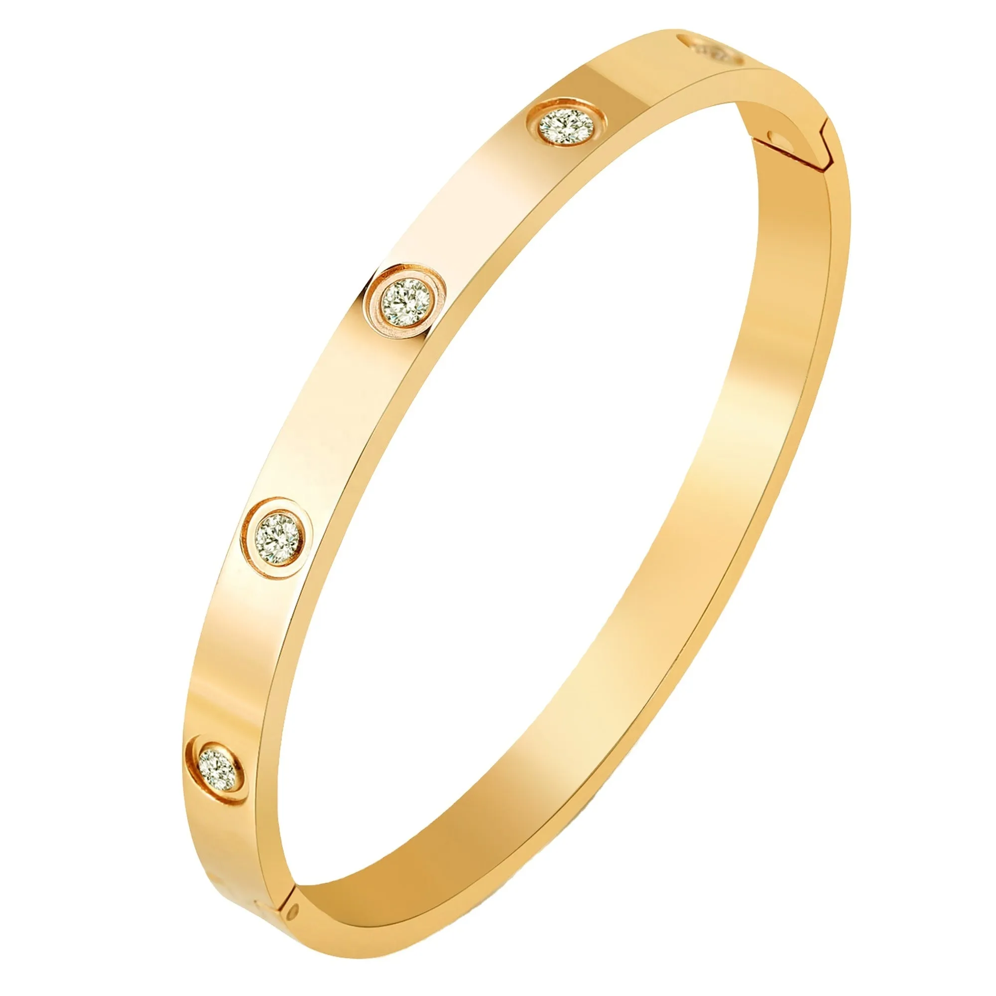 10 Crystal Gold Love Eternity Bracelet