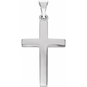 10K White 20x13.7 mm Cross Pendant