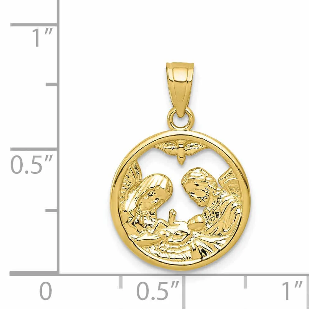 10k Yellow Gold Polished Nativity Pendant