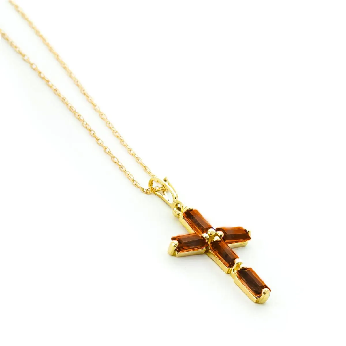 1.15 Carat 14K Solid Yellow Gold Believe Garnet Necklace