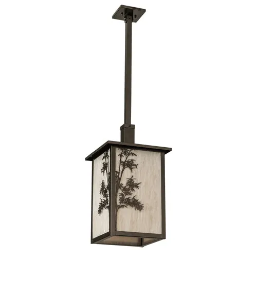 12"Sq Hyde Park Bambuseae Outdoor Pendant