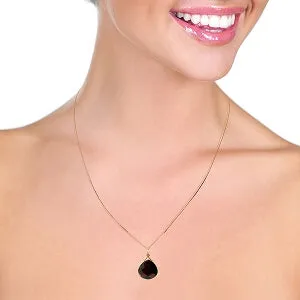 14K Solid Rose Gold Necklace w/ Checkerboard Cut Garnet