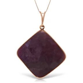 14K Solid Rose Gold Ruby Necklace Gemstone