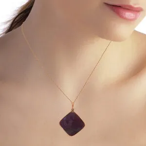 14K Solid Rose Gold Ruby Necklace Gemstone