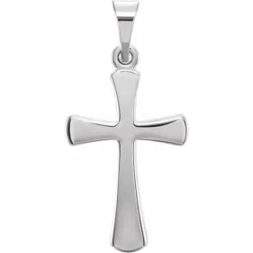 14K White 19.3x11.4 mm Cross Pendant