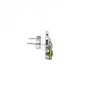 14kt White Gold Peridot and Diamond Earrings