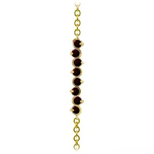 1.55 Carat 14K Solid Yellow Gold Bracelet Natural Garnet