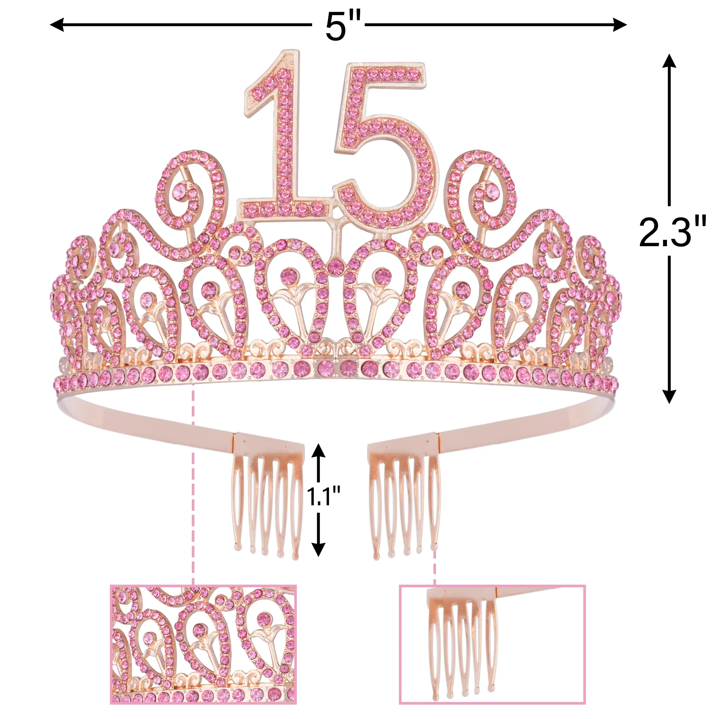 15th Birthday, 15th Birthday Decorations, 15th Birthday Tiara for Girls, 15th Birthday