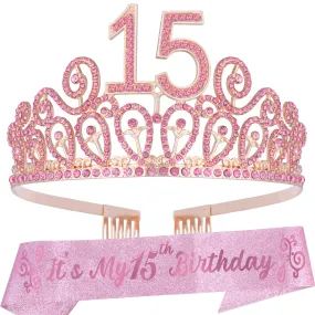 15th Birthday, 15th Birthday Decorations, 15th Birthday Tiara for Girls, 15th Birthday