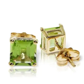 1.75 Carat 14K Solid Yellow Gold Love Intention Peridot Earrings