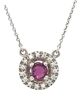 18kt Gold Necklace with Ruby and Diamond