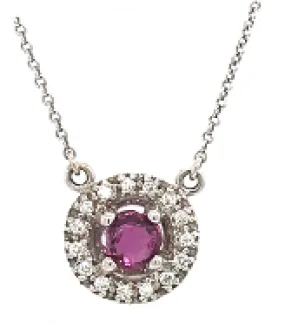 18kt Gold Necklace with Ruby and Diamond