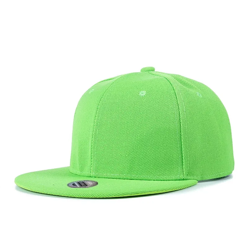 1pcs Unisex Cap Acrylic Plain Snapback Hat High Quality Adult Hip Hop Baseball Cap Men Women Outdoor Leisure Baseball Flat Hat