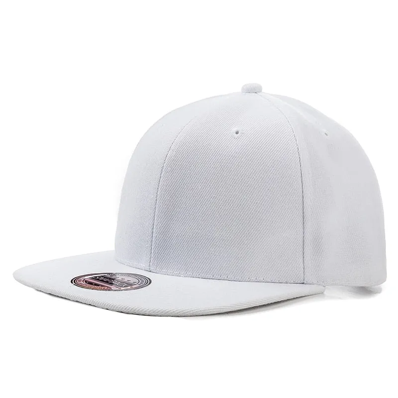 1pcs Unisex Cap Acrylic Plain Snapback Hat High Quality Adult Hip Hop Baseball Cap Men Women Outdoor Leisure Baseball Flat Hat