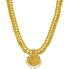 22K Yellow Gold & Ruby Temple Necklace (64.2gm)