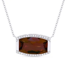 3.47ct Garnet Necklace in 14K White Gold