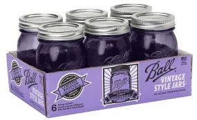 6 NIB Purple Ball Jars Heritage 100 year Anniversary Edition Vintage Mason Pint Glasses