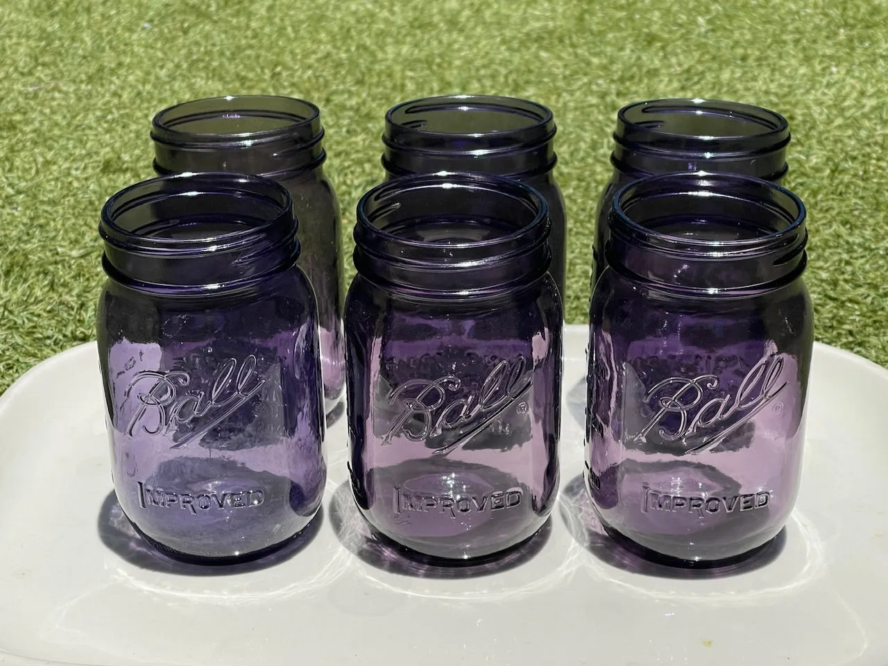 6 NIB Purple Ball Jars Heritage 100 year Anniversary Edition Vintage Mason Pint Glasses