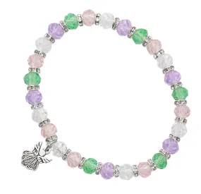 6.5" MULTI CRYSTAL ANGEL YOUTH STRETCH BRACELET-BR189C