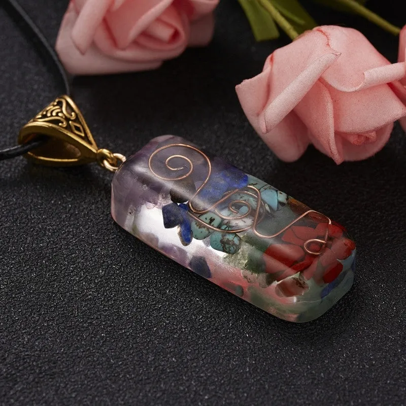 7 Chakra Orgone Necklace - Energy Healing & EMF Protection