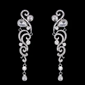 7 Colors Luxury Crystal Wedding Long Earrings for Bridesmaids