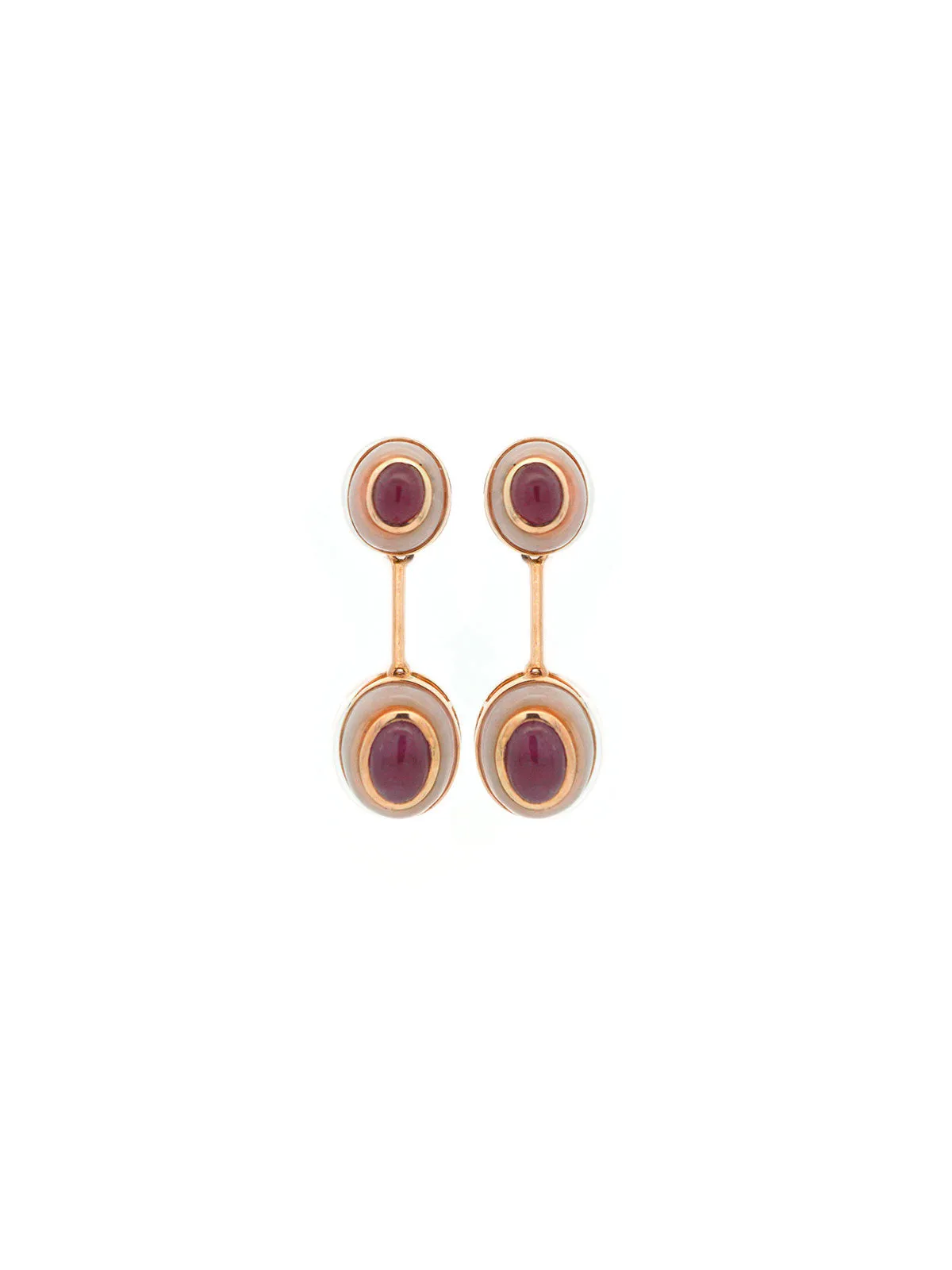 7.23ct Ruby Opal 14K Gold Drop Earrings