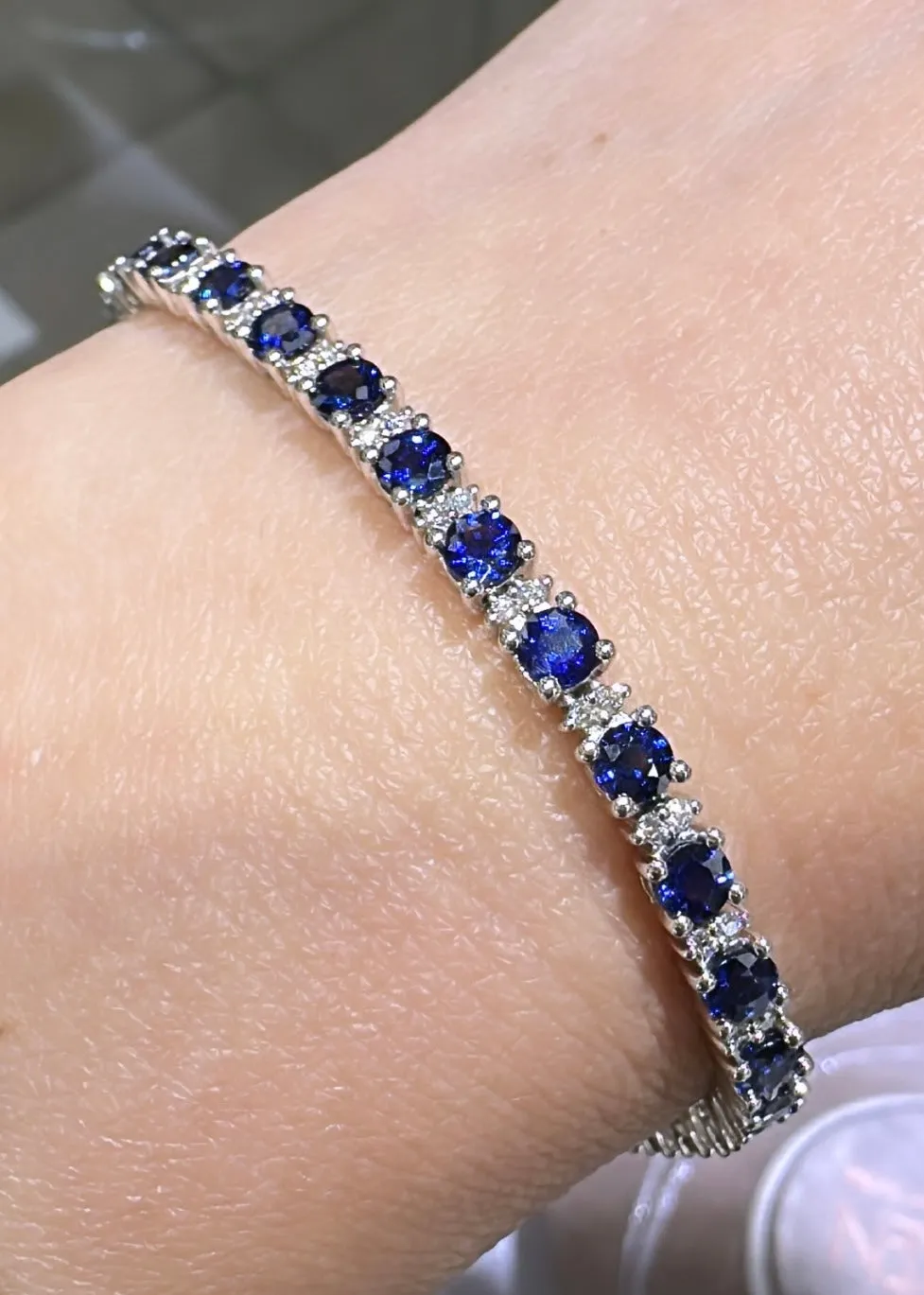 7.23ct tw Royal Blue Sapphire & Diamond Fancy Bracelet