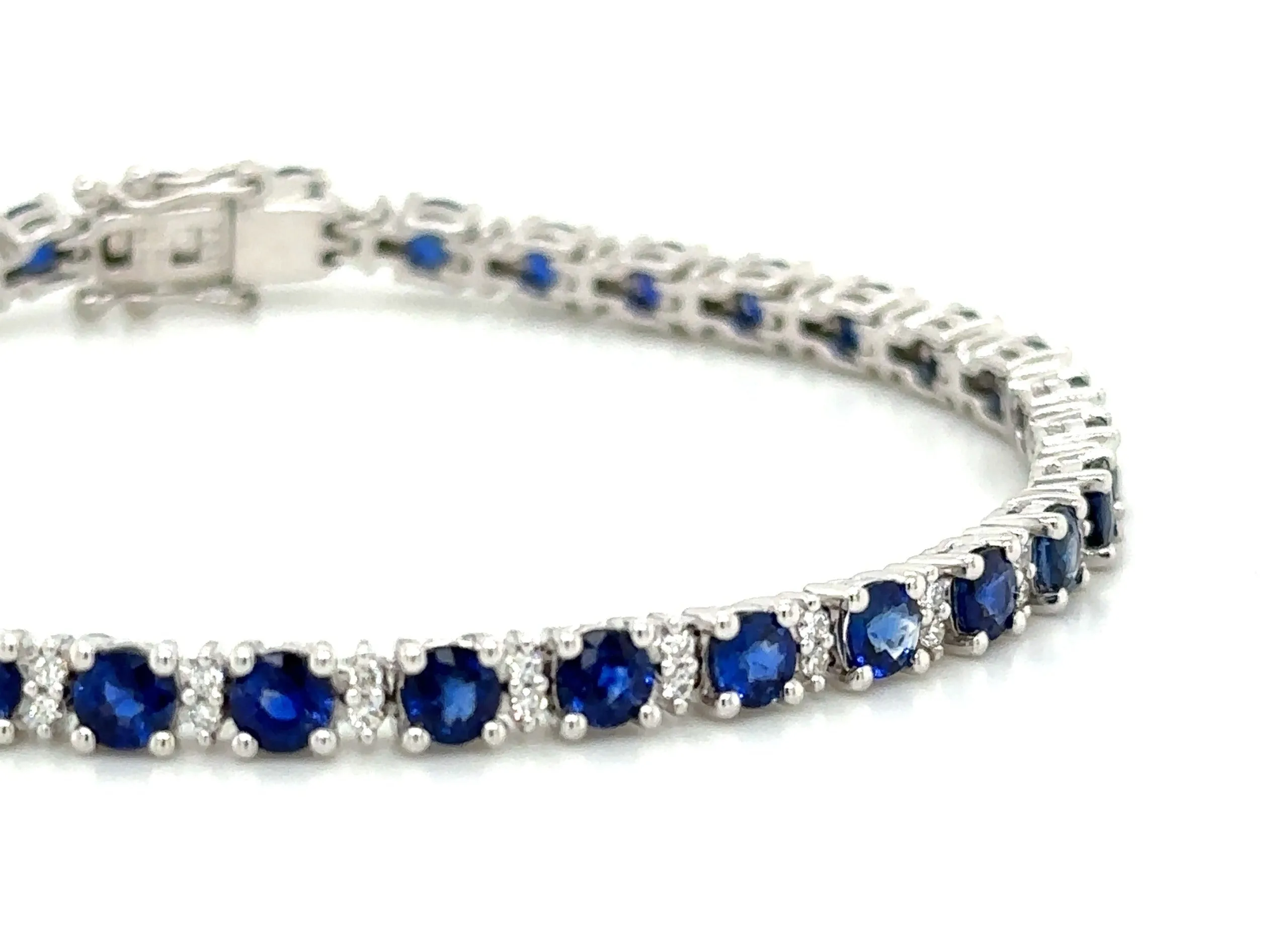 7.23ct tw Royal Blue Sapphire & Diamond Fancy Bracelet