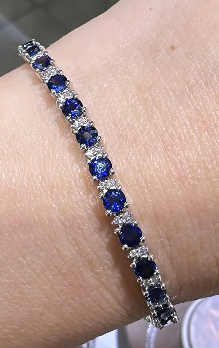 7.23ct tw Royal Blue Sapphire & Diamond Fancy Bracelet