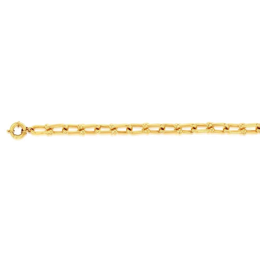 9ct Yellow Gold Chunky Links Boltring 19cm Bracelet