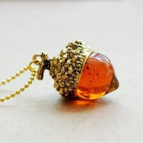 Acorn Amber Necklace