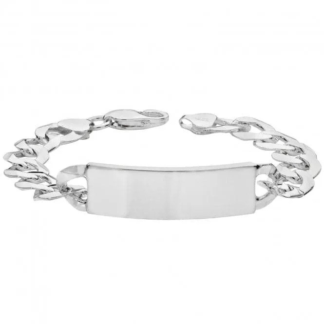 Acotis Silver Id Bracelet Men's Flat Open Curb G2196