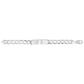 Acotis Silver Id Bracelet Men's Flat Open Curb G2196