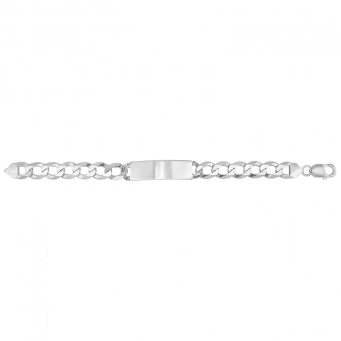 Acotis Silver Id Bracelet Men's Flat Open Curb G2196