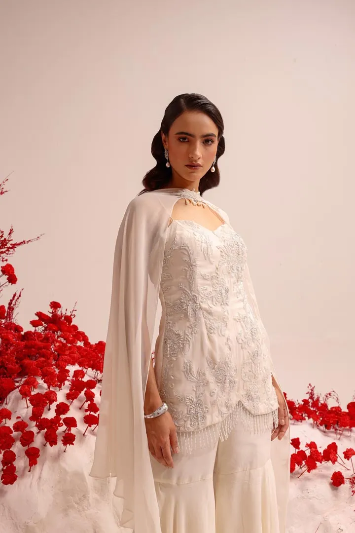 Afreen ivory sharara set