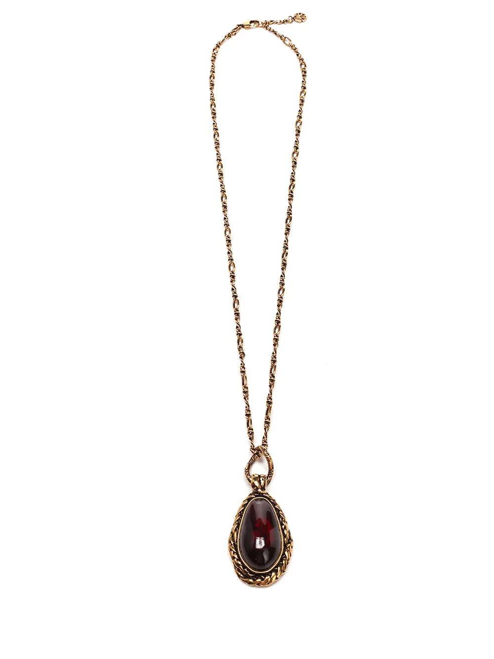 Alexander McQueen Garnet Stone Pendant Necklace