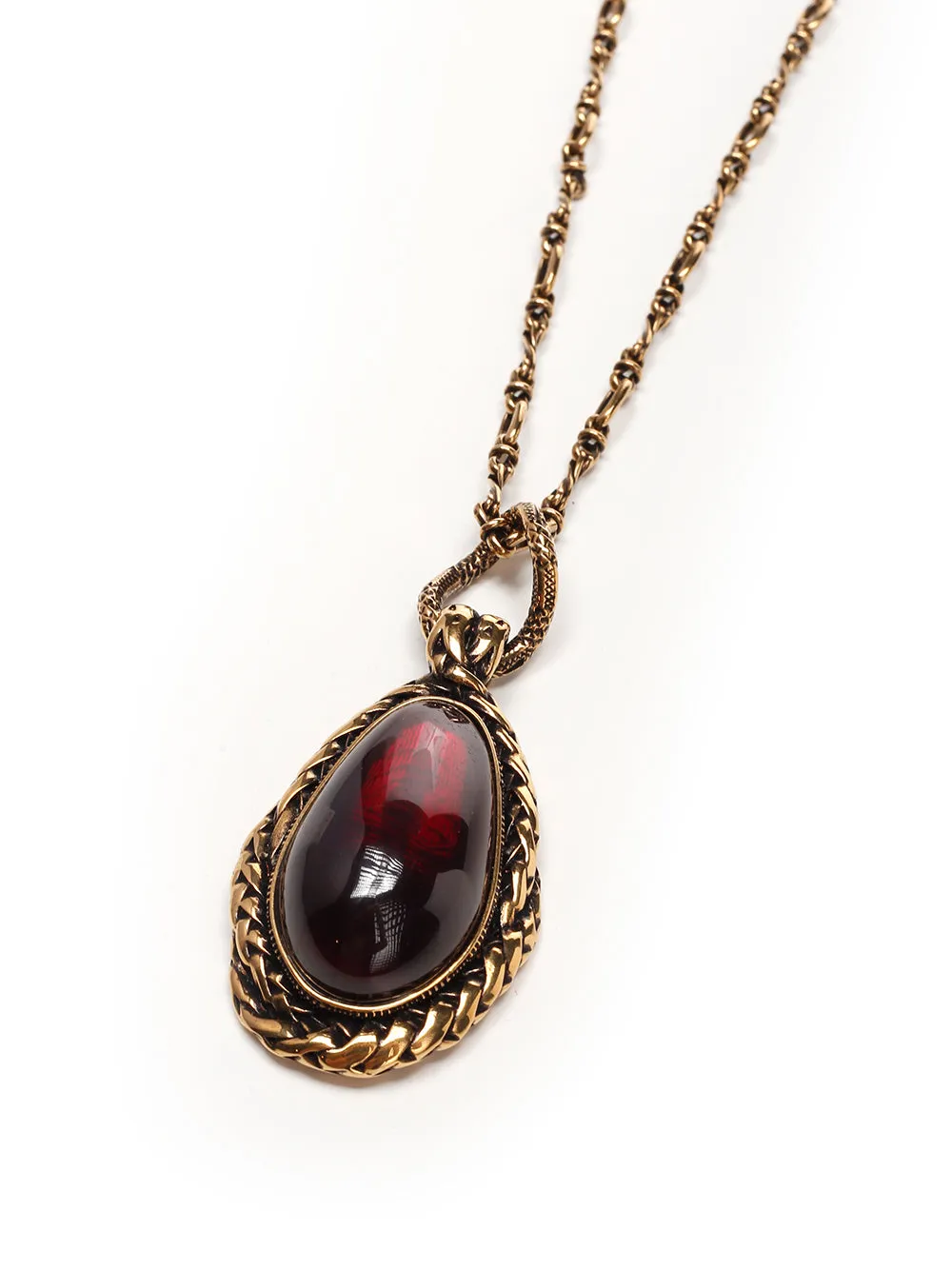 Alexander McQueen Garnet Stone Pendant Necklace