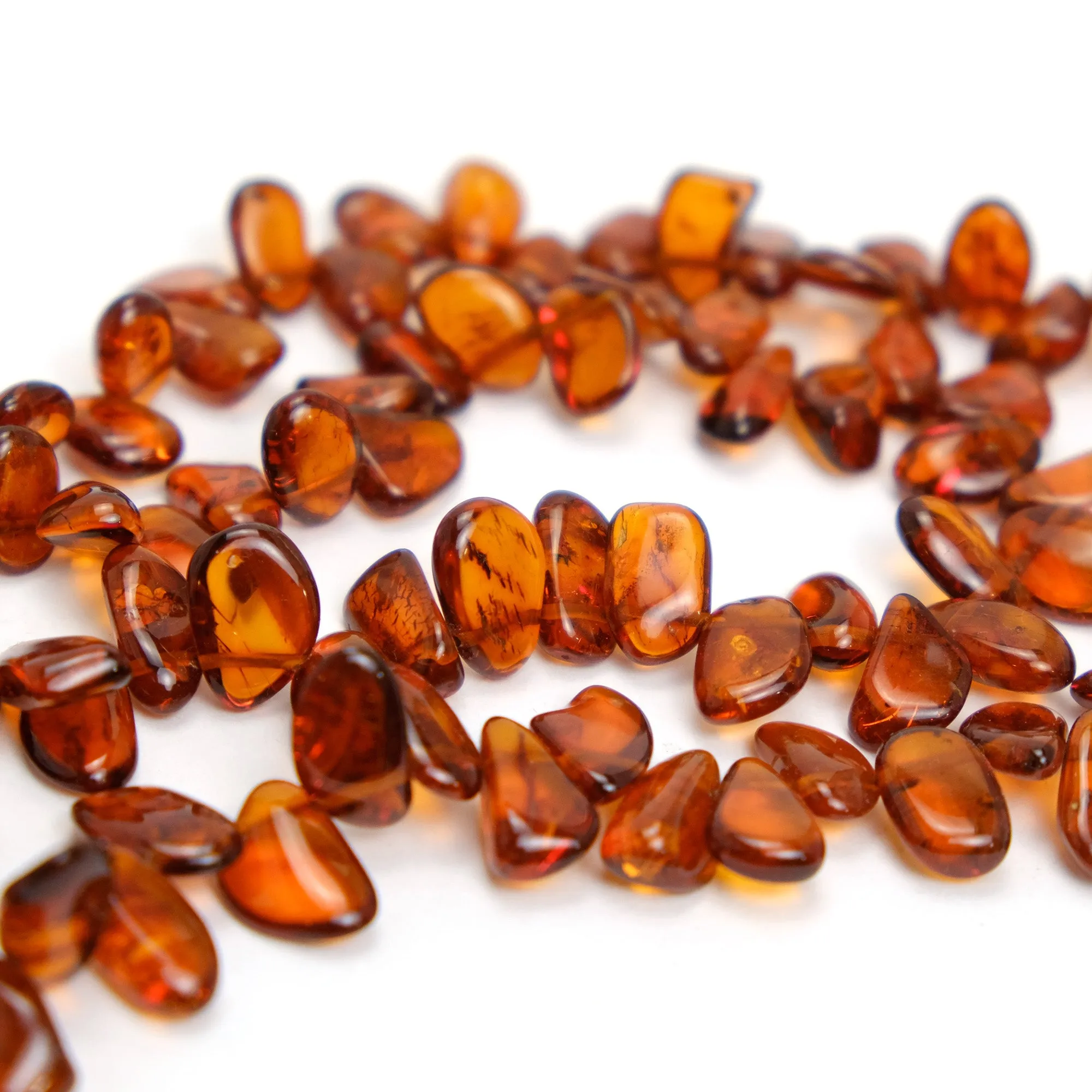 Amber Teardrop Strand Necklace