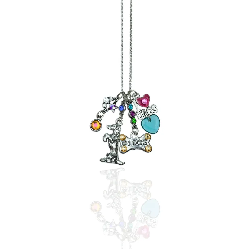 Anne Koplik "I Love Dogs" Swarovski® Crystal Jumble Necklace