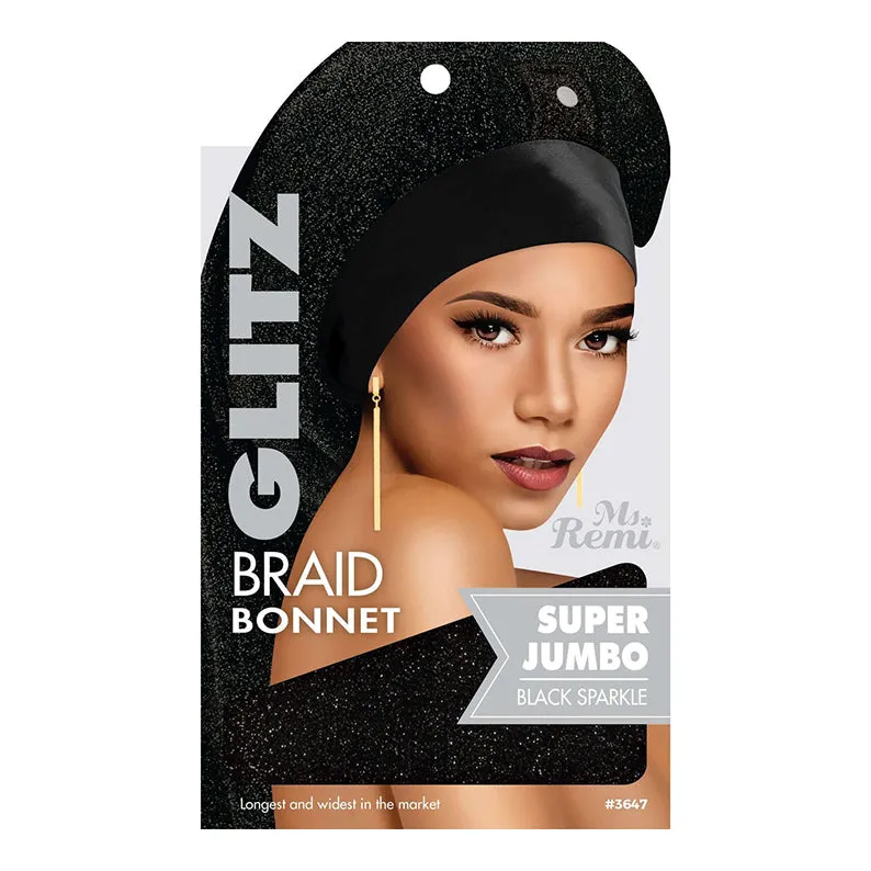 ANNIE MS. REMI Glitz Braid Bonnet Jumbo XL [BLACK] #03647