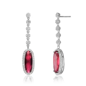 Audrey Snowflake Ruby Drop Earrings