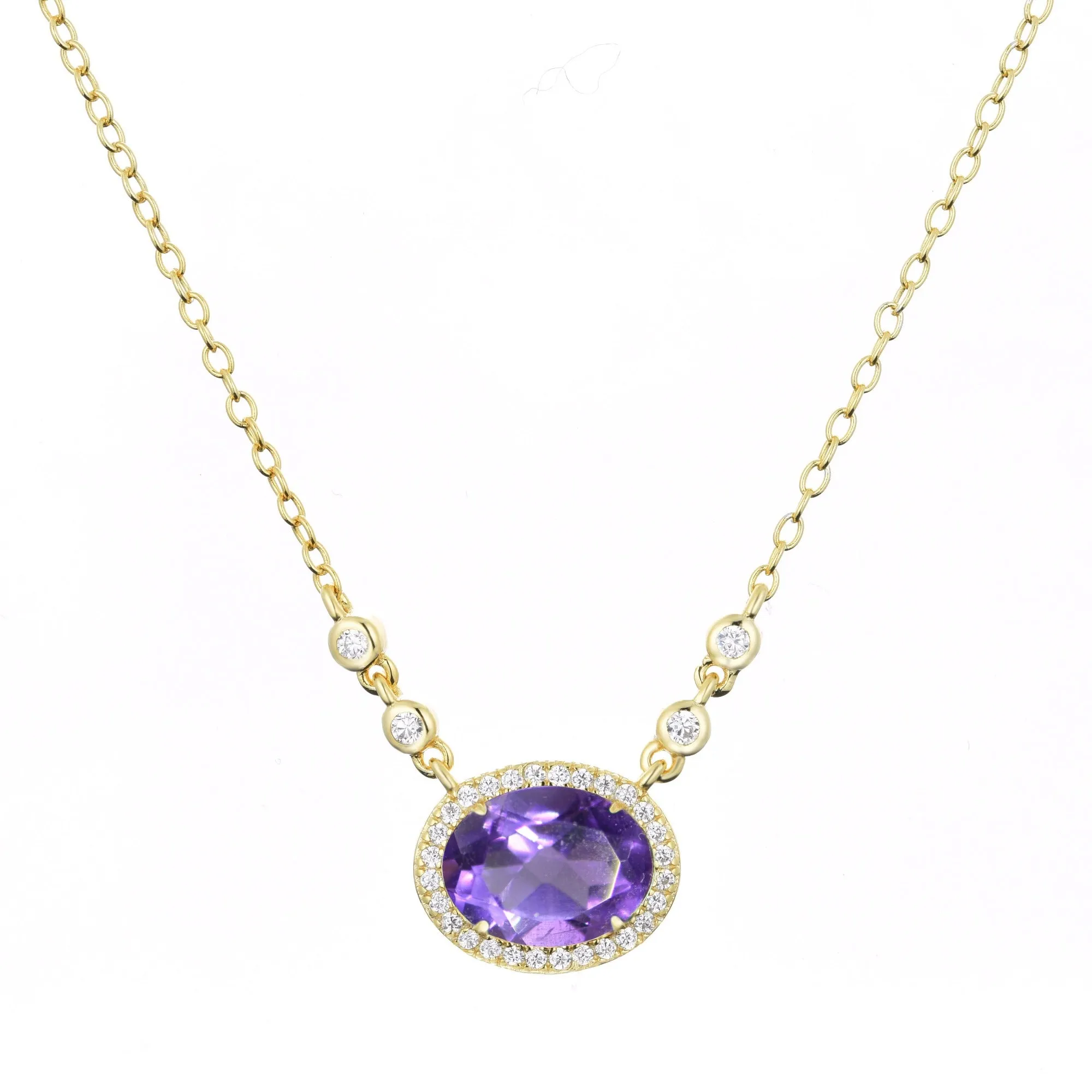 Aura Purple Amethyst Gemstone Necklace