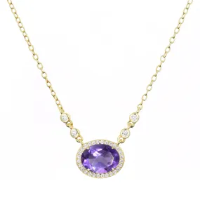 Aura Purple Amethyst Gemstone Necklace