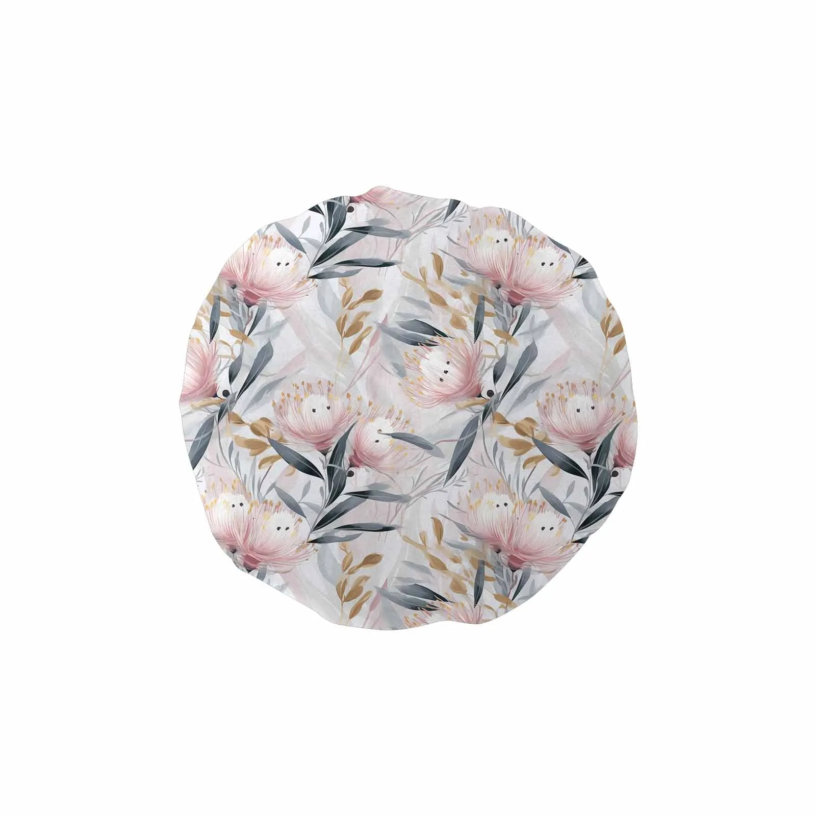 Australian Floral Pink & Grey  Shower Cap