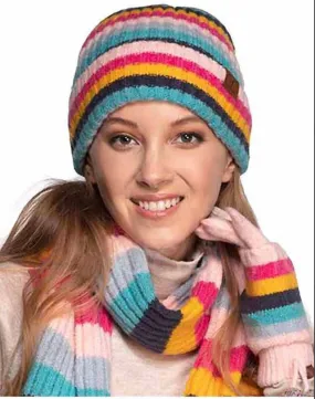 Authentic CC Multi Striped Ribbed Collection Hat, Scarf and Gloves (all sold separately)