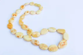 Baltic Amber Necklace Butterscotch Milky Natural Beaded Untreated Unisex Jewelry 20" 22.2 gram