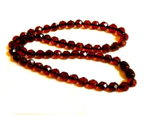 Baltic Amber Necklace Faceted Cherry Ball Beads Natural Jewelry 18.5" 14.7 gram