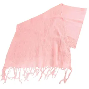 Bassin and Brown Gower Plain Textured Wool Scarf - Pink